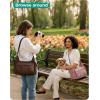 image:imageBAGSMART 2 in 1 Puffy Camera Sling Bag for Photographer Everyday Shoulder Crossbody Bag with Pockets Digital Camera Case for DSLRMirrorless Light BeigeLight Beige