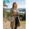 image:imageBAGSMART 2 in 1 Puffy Camera Sling Bag for Photographer Everyday Shoulder Crossbody Bag with Pockets Digital Camera Case for DSLRMirrorless Light BeigeBlack