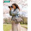 image:imageBAGSMART 2 in 1 Puffy Camera Sling Bag for Photographer Everyday Shoulder Crossbody Bag with Pockets Digital Camera Case for DSLRMirrorless Light BeigeBrown