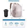 image:imageBAGSMART Camera Backpack DSLR SLR Small Camera Bags for Photographers Compatible for Sony Canon Nikon Shoulder Strap 2in1 Travel Backpack Fits 129 iPad GrayBeige