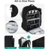 image:imageBAGSMART Camera Bag DSLR SLR Camera Backpack Fits up to 156 Laptop Camera Case for Photographers with Waterproof Rain Cover Tripod Holder BlackBlack