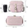 image:imageBAGSMART Camera Bag SLR DSLR Canvas Crossbody Camera Case Compact Camera Shoulder Bag with Rain Cover for Women and Men Ivory White04Light Pink