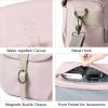 image:imageBAGSMART Camera Bag SLR DSLR Canvas Crossbody Camera Case Compact Camera Shoulder Bag with Rain Cover for Women and Men Ivory White04Light Pink