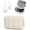 image:imageBAGSMART Digital Camera Case Protective Puffy Camera Case with 2 Carrying Ways Lightweight amp Waterproof Small Camera Bag for Canon PowerShot G7X Mark IIIIISony DSCW800DSCW830  BeigeBeige