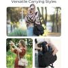 image:imageBAGSMART Small Camera Bag DSLR Camera Case for Camera Lens amp Accessories UltraLight Compact Crossbody Camcorder Bags with Rain CoverTripod Straps Irovy WhiteCamel