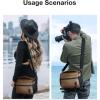 image:imageBAGSMART Small Camera Bag for Photographers Compact Camera Shoulder Bags for DSLRSLRMirrorless Cameras Waterproof Crossbody Camera Case with Tripod Holder Khaki