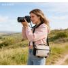 image:imageBAGSMART Small Camera Sling Bag for Photographers Compact Camera Shoulder Bags for DSLRSLRMirrorless Cameras Waterproof Crossbody Camera Case with Tripod Holder Grey03Ivory White