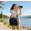 image:imageBAGSMART Small Camera Sling Bag for Photographers Compact Camera Shoulder Bags for DSLRSLRMirrorless Cameras Waterproof Crossbody Camera Case with Tripod Holder Grey01Black