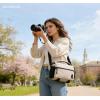 image:imageBAGSMART Small Camera Sling Bag for Photographers Compact Camera Shoulder Bags for DSLRSLRMirrorless Cameras Waterproof Crossbody Camera Case with Tripod Holder Grey03Ivory White