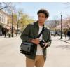image:imageBAGSMART Small Camera Sling Bag for Photographers Compact Camera Shoulder Bags for DSLRSLRMirrorless Cameras Waterproof Crossbody Camera Case with Tripod Holder Grey02Grey