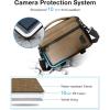 image:imageBAGSMART Small Camera Sling Bag for Photographers Compact Camera Shoulder Bags for DSLRSLRMirrorless Cameras Waterproof Crossbody Camera Case with Tripod Holder Grey06Khaki Brown