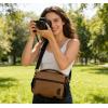 image:imageBAGSMART Small Camera Sling Bag for Photographers Compact Camera Shoulder Bags for DSLRSLRMirrorless Cameras Waterproof Crossbody Camera Case with Tripod Holder Grey06Khaki Brown