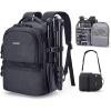 image:imageBAGSMART Camera Backpack DSLR SLR Small Camera Bags for Photographers Compatible for Sony Canon Nikon Shoulder Strap 2in1 Travel Backpack Fits 129 iPad GrayBlack