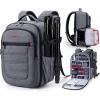 image:imageBAGSMART Camera Bag for DSLR Waterproof Camera Backpacks for Photographers Camera Case with Laptop Compartment156 BlackGrey