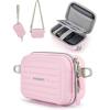 image:imageBAGSMART Digital Camera Case Protective amp Waterproof Small Camera Case with Shoulder Strap Lightweight Camera Sling Bag for Canon PowerShot ELPH 180190  Sony DSCW800DSCW830  PinkBaby Pink