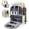 image:imageBAGSMART Professional Camera Backpack for DSLRs Protective Camera Bag with Tripod Holder Rain Cover amp 17 Laptop Compartment Drone Backpack BeigeBeige