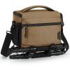 image:imageBAGSMART Small Camera Sling Bag for Photographers Compact Camera Shoulder Bags for DSLRSLRMirrorless Cameras Waterproof Crossbody Camera Case with Tripod Holder Grey06Khaki Brown