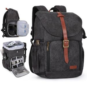 image:imageBAGSMART Camera Backpack DSLR Camera Bag Backpacks for Photographers Waterproof AntiTheft Photography Backpack with 15 Inch Laptop Compartment amp Tripod Holder Ivory WhiteBblacksingle Buckle