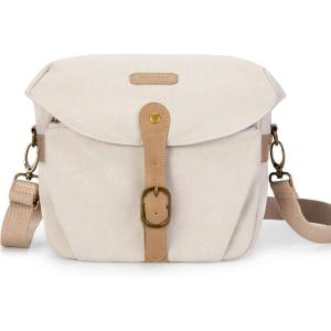 image:imageBAGSMART Camera Bag SLR DSLR Canvas Crossbody Camera Case Compact Camera Shoulder Bag with Rain Cover for Women and Men Ivory White02Ivory White