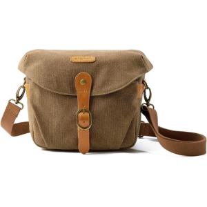 image:imageBAGSMART Camera Bag SLR DSLR Canvas Crossbody Camera Case Compact Camera Shoulder Bag with Rain Cover for Women and Men Ivory White02Kahki