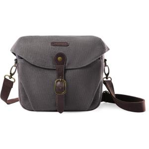 image:imageBAGSMART Camera Bag SLR DSLR Canvas Crossbody Camera Case Compact Camera Shoulder Bag with Rain Cover for Women and Men Ivory White03Gray
