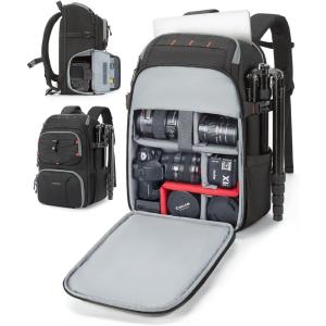 image:imageBAGSMART Camera Bag for Photographers Professional Camera Bag Fits up to 156 Laptop DSLRDronesTripod Camera Case with Rain Cover BlackLight Black