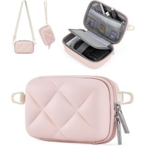 image:imageBAGSMART Digital Camera Case Protective Puffy Camera Case with 2 Carrying Ways Lightweight amp Waterproof Small Camera Bag for Canon PowerShot G7X Mark IIIIISony DSCW800DSCW830  BeigePink