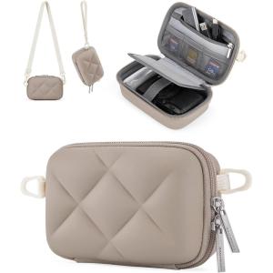 image:imageBAGSMART Digital Camera Case Protective Puffy Camera Case with 2 Carrying Ways Lightweight amp Waterproof Small Camera Bag for Canon PowerShot G7X Mark IIIIISony DSCW800DSCW830  BeigeCamel