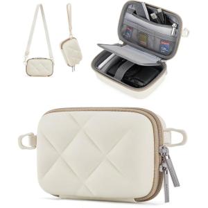 image:imageBAGSMART Digital Camera Case Protective Puffy Camera Case with 2 Carrying Ways Lightweight amp Waterproof Small Camera Bag for Canon PowerShot G7X Mark IIIIISony DSCW800DSCW830  BeigeBeige
