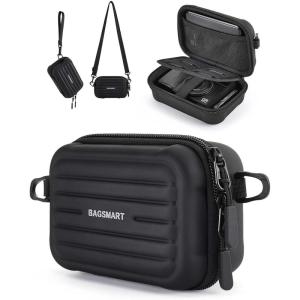 image:imageBAGSMART Digital Camera Case Protective amp Waterproof Small Camera Case with Shoulder Strap Lightweight Camera Sling Bag for Canon PowerShot ELPH 180190  Sony DSCW800DSCW830  PinkBlack