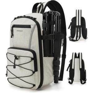 image:imageBAGSMART Small Camera Sling Bag DSLRSLR Camera Bag Fits 11 Tablet Camera Shoulder Bag for Photographers With Tripod Holder
