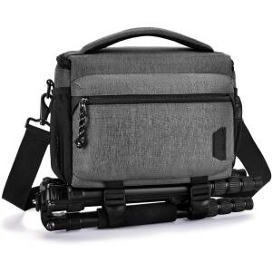 image:imageBAGSMART Small Camera Sling Bag for Photographers Compact Camera Shoulder Bags for DSLRSLRMirrorless Cameras Waterproof Crossbody Camera Case with Tripod Holder Grey02Grey