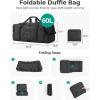 image:imageBAGSAMRT 60L Foldable Duffle Bag for Travel Large Travel Duffel Bag for Men 4 in 1 Travel Backpack Carry on Weekender Bag Light BrownBlack