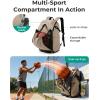 image:imageBAGSMART Basketball Gym Backpack for Men with Shoes Compartment Basketball Bag with Ball Holder Functional Gym Bag for Volleyball Soccer amp BaseballBlack