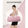 image:imageBAGSMART Gym Bags for Men Women Foldable Travel Duffle Bag Lightweight Weekender Duffel Bag With Shoe Compartment Water Resistant Workout Duffle Sports Bag for Travel Yoga BlackDark Pink