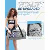 image:imageBAGSMART Small Gym Bag With Shoe Compartment amp Wet Pocket Lightweight Sports Travel Duffel Carry On Weekender Overnight Water Resistant Sports Gym Tote for Swimming Yoga Almond OilGrey