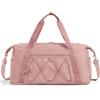 image:imageBAGSMART Small Gym Bag With Shoe Compartment amp Wet Pocket Lightweight Sports Travel Duffel Carry On Weekender Overnight Water Resistant Sports Gym Tote for Swimming Yoga Almond OilDark Pink