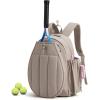 image:imageBAGSMART Tennis Gym Bag for Women Tennis Backpack Holds 2 Rackets with Shoe Compartment 156 Laptop Gym Backpacks for Court Offwork Everyday amp Overnight WeekendHSand Brown
