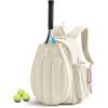 image:imageBAGSMART Tennis Gym Bag for Women Tennis Backpack Holds 2 Rackets with Shoe Compartment 156 Laptop Gym Backpacks for Court Offwork Everyday amp Overnight WeekendGBeige