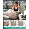 image:imageBAGSMART Tote Bag for Women 22L Puffer Gym Bag for 40oz Tumbler Work Tote Handbag for Travel Yoga College  Gym tote bag Hold yoga mat 40oz tumbler Racketfriendly 156 LaptopCream