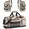 image:imageBAGSMART Gym Bag for Women amp Men Sports Travel Duffel Backpack with Shoe Compartment Laptop Compartment Water Resistant Carry On Weekender Bag for AirplaneKhaki