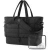 image:imageBAGSMART Large Travel Duffel Bag with Shoe Compartment Puffer CarryOn Gym Weekender Bag for Women CharcoalCharcoal