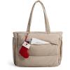 image:imageBAGSMART Tote Bag for Women 22L Puffer Gym Bag for 40oz Tumbler Work Tote Handbag for Travel Yoga College  Gym tote bag Hold yoga mat 40oz tumbler Racketfriendly 156 LaptopCamel