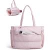 image:imageBAGSMART Tote Bag for Women 22L Puffer Gym Bag for 40oz Tumbler Work Tote Handbag for Travel Yoga College  Gym tote bag Hold yoga mat 40oz tumbler Racketfriendly 156 LaptopPink