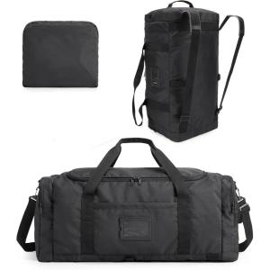 image:imageBAGSAMRT 60L Foldable Duffle Bag for Travel Large Travel Duffel Bag for Men 4 in 1 Travel Backpack Carry on Weekender Bag Light BrownBlack