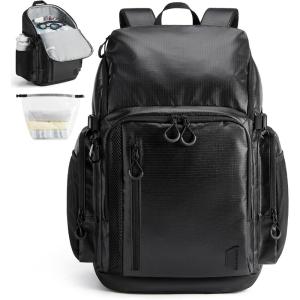 image:imageBAGSMART 2 Piece Swim Bag for Swimmers with Shoe Compartment 35L Waterproof Swim Backpack for Men and Women Swimming Sports Gym BagBlack