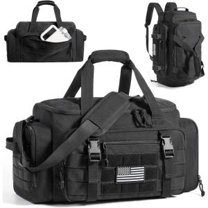image:imageBAGSMART 4IN1 Gym Bag for Women Men TSA Lightweight Duffle Bag for Travel with Shoe Compartment amp Wet Pocket 22L30L38L Tactical Backpack with 40oz Water Bottle HolderAMilitary Black
