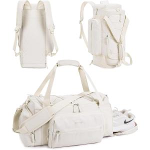 image:imageBAGSMART 4IN1 Gym Bag for Women Men TSA Lightweight Duffle Bag for Travel with Shoe Compartment amp Wet Pocket 22L30L38L Tactical Backpack with 40oz Water Bottle HolderKBeige