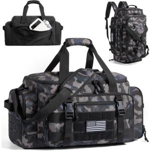 image:imageBAGSMART 4IN1 Gym Bag for Women Men TSA Lightweight Duffle Bag for Travel with Shoe Compartment amp Wet Pocket 22L30L38L Tactical Backpack with 40oz Water Bottle HolderBForest Camo