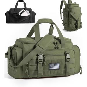 image:imageBAGSMART 4IN1 Gym Bag for Women Men TSA Lightweight Duffle Bag for Travel with Shoe Compartment amp Wet Pocket 22L30L38L Tactical Backpack with 40oz Water Bottle HolderDOlive Drab